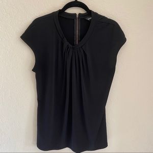 Claiborne knit pleated top Sz L black